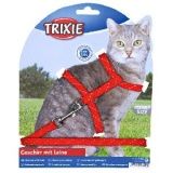 Поводок и шлейка для кошек Trixie светоотражаюшие нейлон