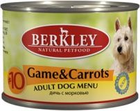 Консервы для собак Berkley №10: дичь с морковью 0,2 кг.